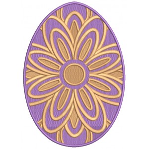 Ornate Easter Egg With a Flower Filled Machine Embroidery Design Digitized Pattern 